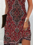 Women's Floral Print Casual V-Neck Short Sleeve Dress