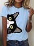 Tuxedo Cat Is Watching You Cotton T-shirt