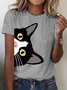 Tuxedo Cat Is Watching You Cotton T-shirt