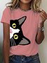 Tuxedo Cat Is Watching You Cotton T-shirt