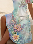 Women's Floral Print Casual V-Neck Short Sleeve Dress