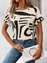 Women's Abstract Print Casual Round Neck Short Sleeve T-Shirt