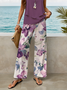Women's Floral Print Casual Vest and Pants Two-Piece Set