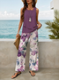 Women's Floral Print Casual Vest and Pants Two-Piece Set