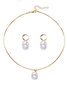 Jewelry Fashion Pearl Pendant Alloy Light Luxury Pearl Earrings Earrings Necklace Set Two-piece Necklace