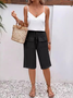 Women's  Elastic Waist H-Line Wide Leg Pants Daily Going Out Pants Apricot Casual Split Joint Plain Summer Pants