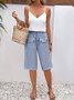 Women's  Elastic Waist H-Line Wide Leg Pants Daily Going Out Pants Apricot Casual Split Joint Plain Summer Pants