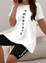 Women's Printing Floral Daily Going Out Two-Piece Set Black-white Casual Summer Top With Pants Matching Set