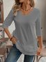 Regular Fit Crew Neck Linen Casual Shirt