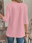 Regular Fit Crew Neck Linen Casual Shirt