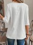 Regular Fit Crew Neck Linen Casual Shirt