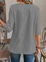 Regular Fit Crew Neck Linen Casual Shirt