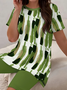Women's Printing Abstract Daily Going Out Two-Piece Set Green Casual Summer Top With Pants Matching Set