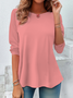 Women Plain Crew Neck Jersey Long Sleeve Casual Daily Spring/Fall T-shirt