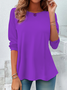 Women Plain Crew Neck Jersey Long Sleeve Casual Daily Spring/Fall T-shirt