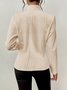 Women Geometric Mock Neck Long Sleeve Vintage Embossed Spring/Fall Daily Blazer Outerwear