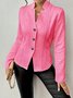 Women Geometric Mock Neck Long Sleeve Vintage Embossed Spring/Fall Daily Blazer Outerwear