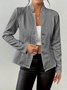 Women Geometric Mock Neck Long Sleeve Vintage Embossed Spring/Fall Daily Blazer Outerwear