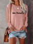 Women Text Letters Crew Neck Cotton-Blend Long Sleeve Casual Daily Spring/Fall Blouse