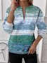 Women's Half Zip Sweatshirt Artistic Gradient Pattern Casual Commuter