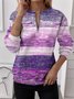 Women's Half Zip Sweatshirt Artistic Gradient Pattern Casual Commuter