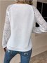 Women's Long Sleeve T-shirt Spring/Fall White Geometric Jacquard Crew Neck Raglan Sleeve Daily Going Out Vintage Top