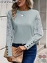 Women Floral Crew Neck Long Sleeve Vintage Commuting Spring/Fall Sweatshirt