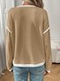 Women Color Block Crew Neck Cotton Long Sleeve Casual Daily Spring/Fall T-shirt