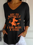 Women's Halloween Print Casual V-Neck T-Shirt