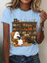 Women's  Retro ghost reading halloween librarian teacher T-Shirt