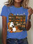 Women's  Retro ghost reading halloween librarian teacher T-Shirt