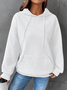 Women's Waffle Casual Long Sleeve Hooded Sweatshirt