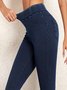 Women Plain Casual Split Joint Leggings Daily All Season Slim Fit Pants