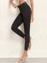 Women Plain Casual Split Joint Leggings Daily All Season Slim Fit Pants