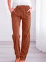 Cotton Regular Fit Casual Plain Pants
