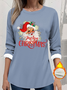 Women Christmas Crew Neck Long Sleeve Vintage Holiday Spring/Fall Sweatshirt