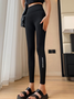 Women Plain Casual Split Joint Leggings Daily All Season Slim Fit Pants