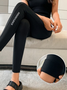 Women Plain Casual Split Joint Leggings Daily All Season Slim Fit Pants