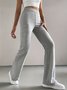 Women Plain Casual Split Joint Pant Daily Spring/Fall Flare Pants
