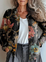 Women Floral Crew Neck Long Sleeve Vintage Daily Spring/Fall Cardigan