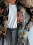 Women Floral Crew Neck Long Sleeve Vintage Daily Spring/Fall Cardigan