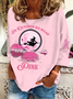 Women Text Letters Crew Neck Long Sleeve Casual Holiday Spring/Fall T-shirt