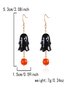 Alloy Electroplating Halloween Jewelry Cartoon Bat Ghost Pumpkin Earrings Halloween Kitten Skull Spider Witch Earrings