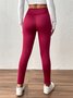 Women Plain Cotton Casual Leggings Daily Winter Ankle Banded Pants