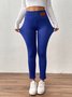 Women Plain Cotton Casual Leggings Daily Winter Ankle Banded Pants