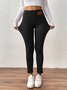 Women Plain Cotton Casual Leggings Daily Winter Ankle Banded Pants