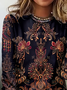 Women Floral Crew Neck Jersey Long Sleeve Casual Daily Spring/Fall T-shirt