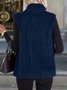 Women Plain Sleeveless Casual Autumn Daily Vest Outerwear