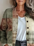 Women Abstract Crew Neck Long Sleeve Vintage Daily Spring/Fall Cardigan