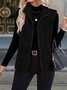 Women Plain Sleeveless Casual Autumn Daily Vest Outerwear